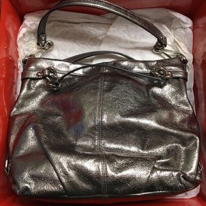 Silver COACH shoulder bag